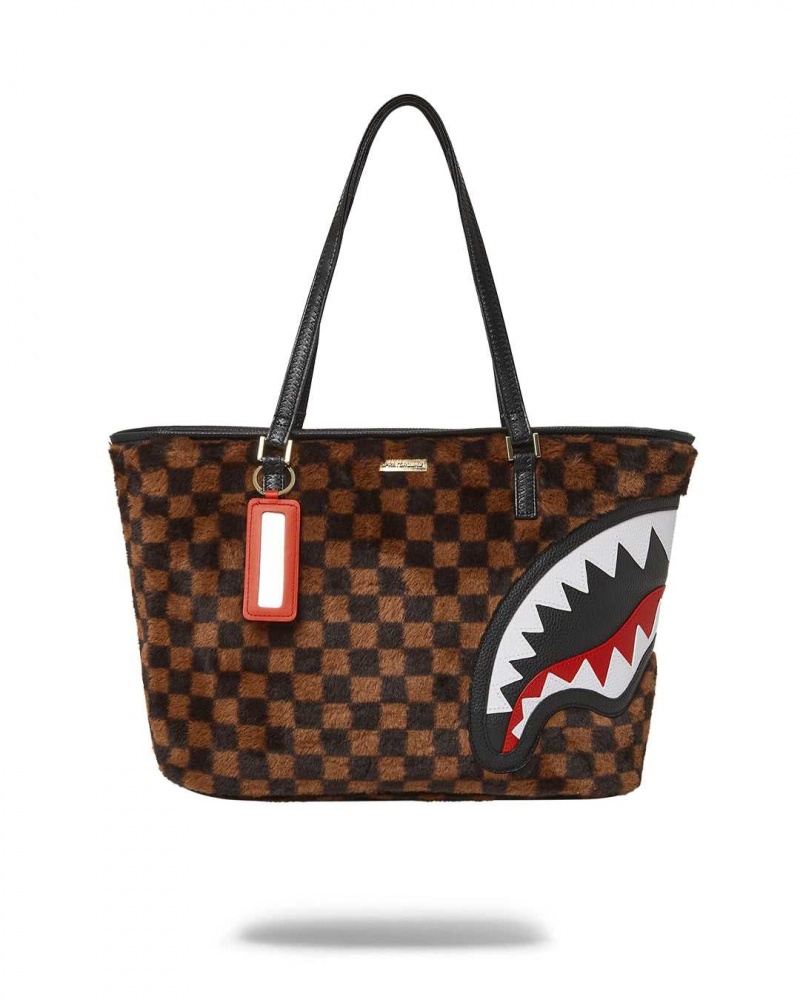 Sprayground Bag FUR SHARKS IN PARIS TOTE Brown | YPWCL1265