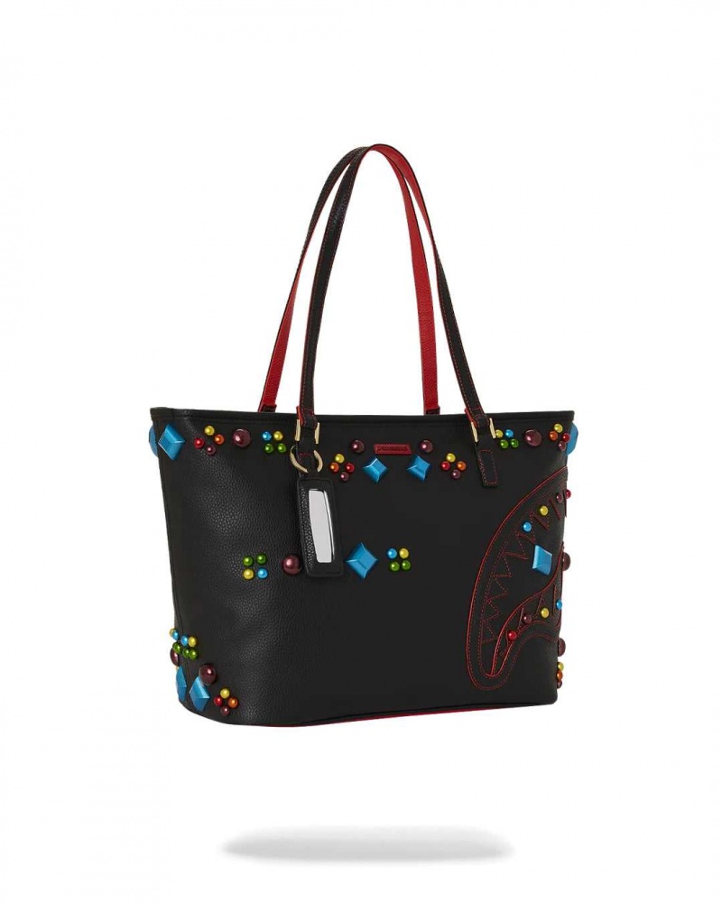 Sprayground Bag GEMSTONED TOTE Black | LJRQA0417