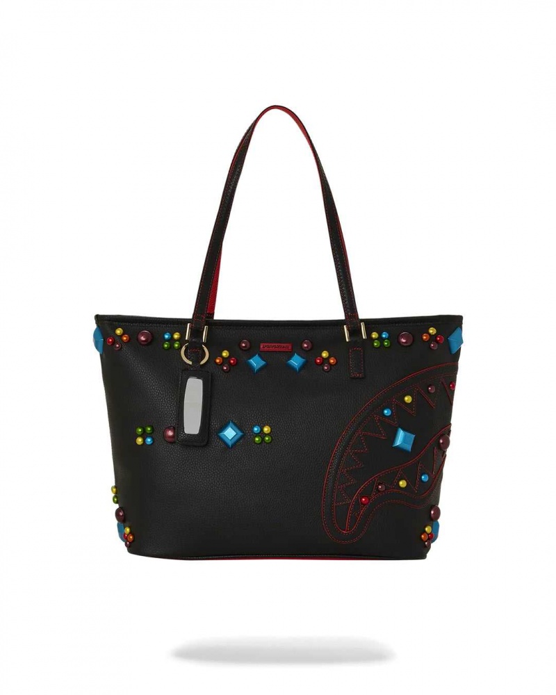 Sprayground Bag GEMSTONED TOTE Black | LJRQA0417