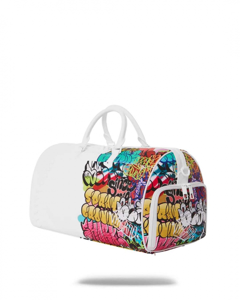 Sprayground Bag HALF GRAFF DUFFLE White | BUEVW4027