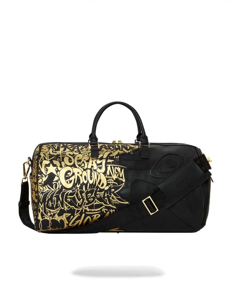 Sprayground Bag HALF GRAFF LARGE DUFFLE Gold Black | ULYSH0386