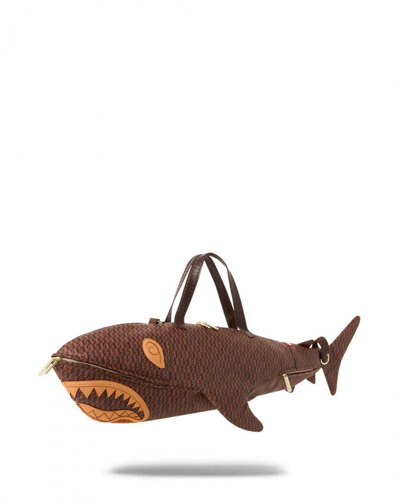 Sprayground Bag INFINITI CHECK SHARK DUFFLE Brown | VLCTU9465