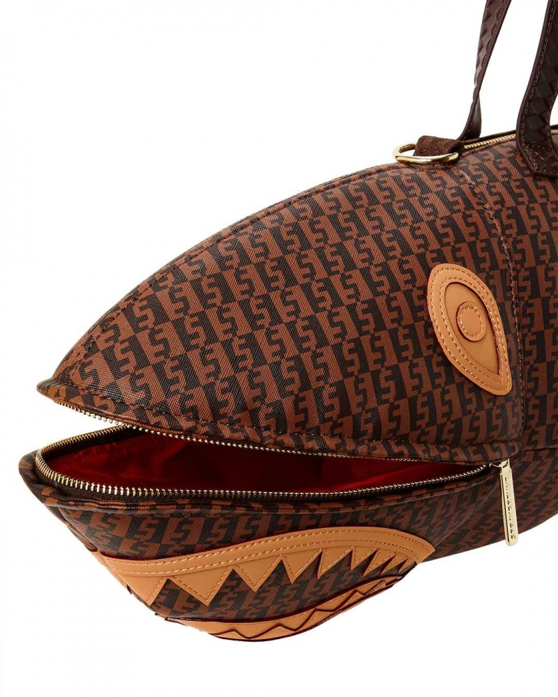 Sprayground Bag INFINITI CHECK SHARK DUFFLE Brown | VLCTU9465