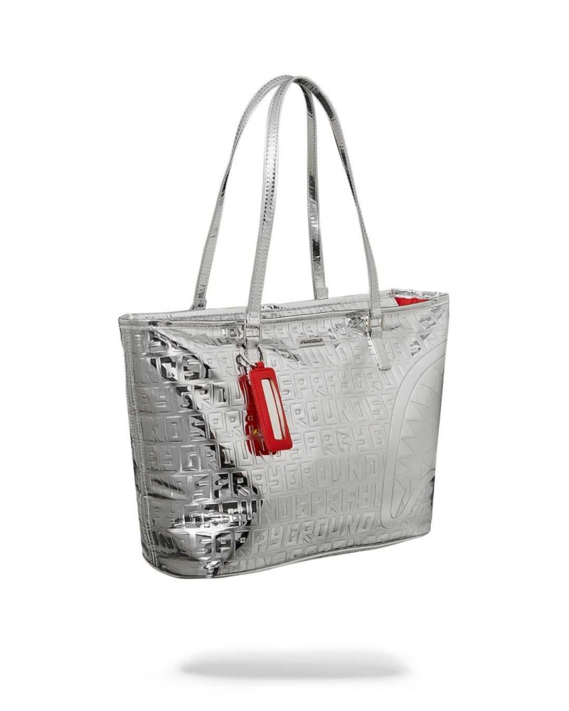 Sprayground Bag METALLIC INFINITI TOTE Metal Silver | SLFVE5273