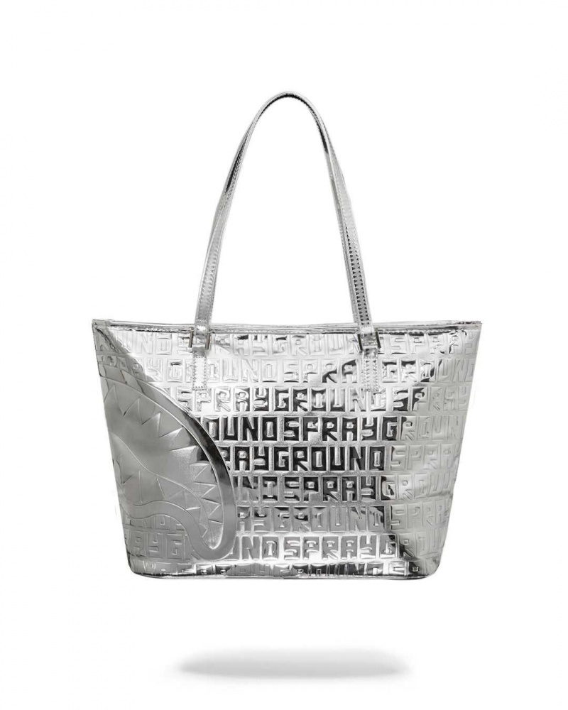 Sprayground Bag METALLIC INFINITI TOTE Metal Silver | SLFVE5273