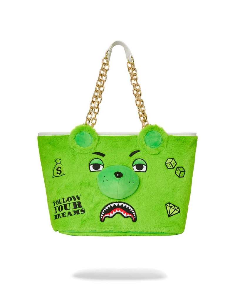 Sprayground Bag MONEY BEAR TOTE Green | IFXDL0543