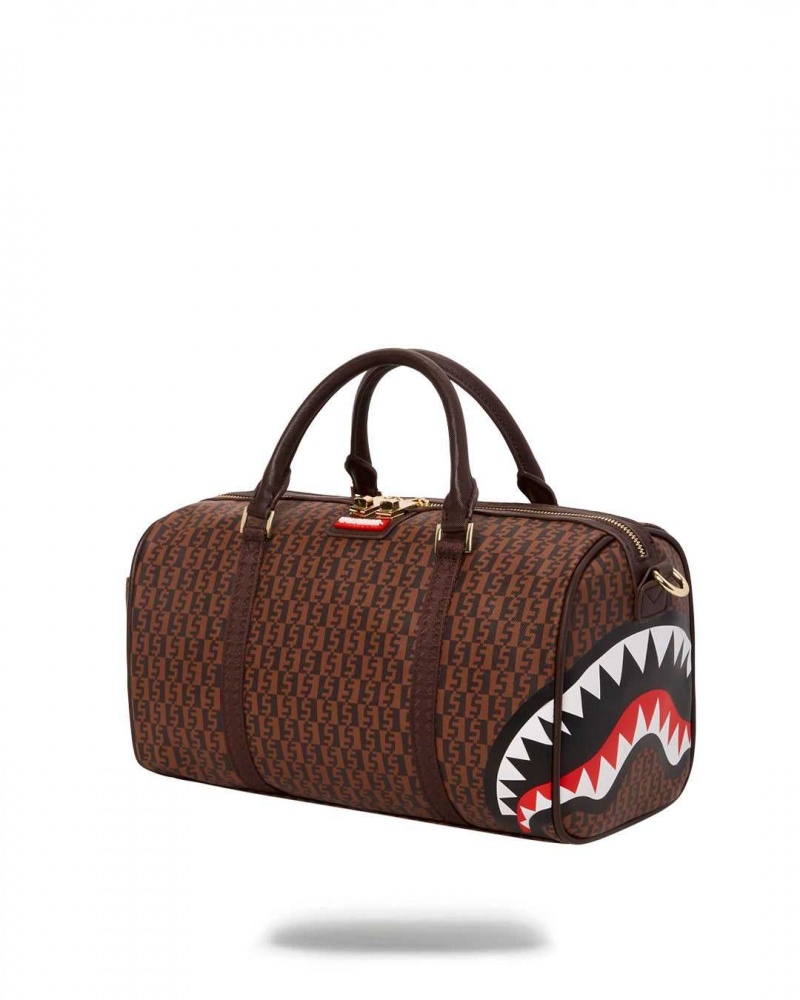 Sprayground Bag MONEY CHECKERED MINI DUFFLE Brown | UILGT1594