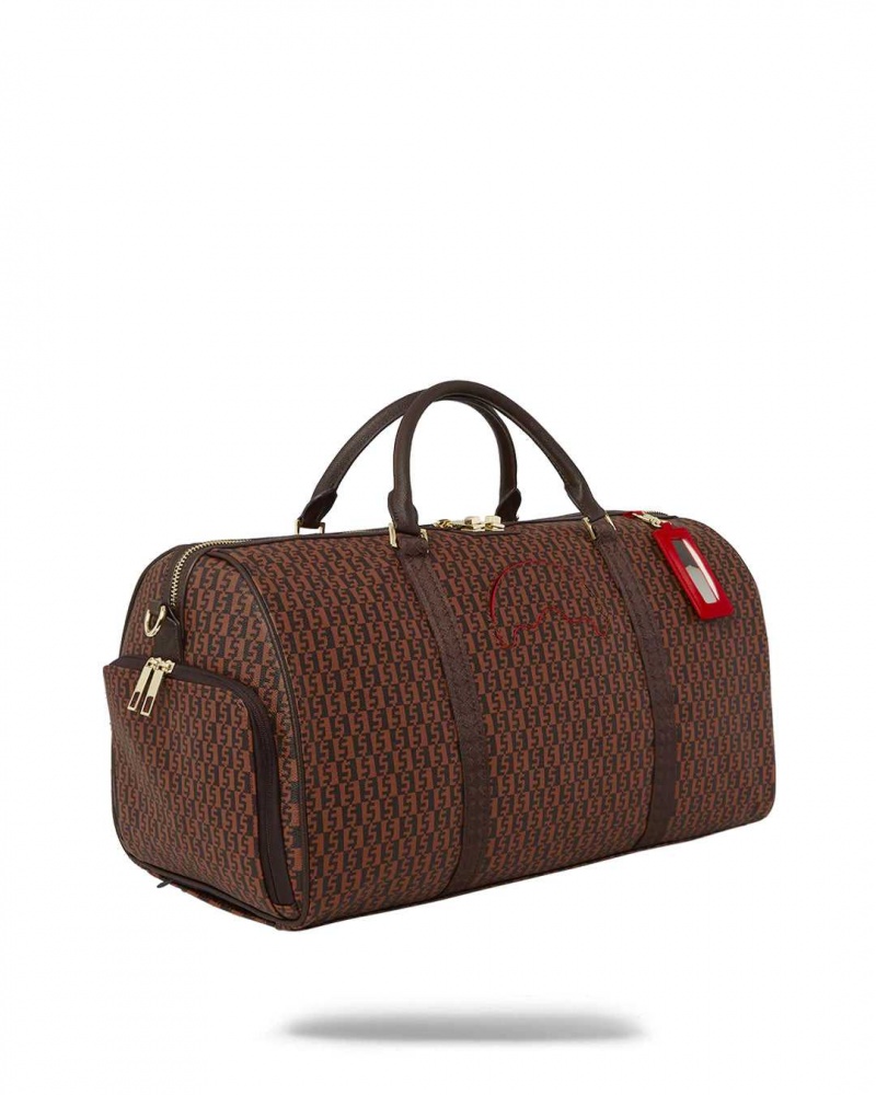 Sprayground Bag MONEY CHECK DUFFLE Brown | DPMVW4130