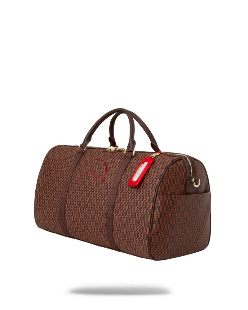 Sprayground Bag MONEY CHECK DUFFLE Brown | DPMVW4130