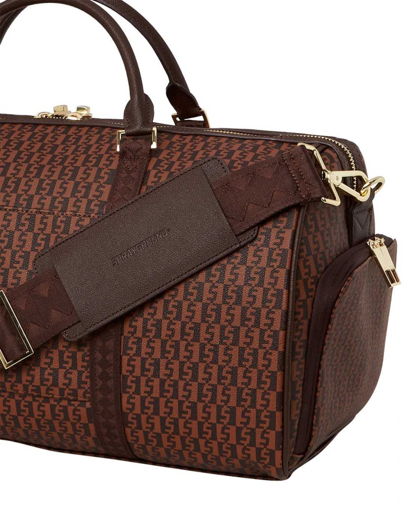 Sprayground Bag MONEY CHECK DUFFLE Brown | DPMVW4130