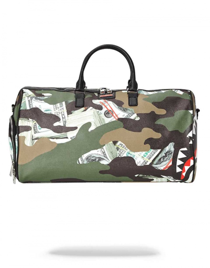 Sprayground Bag MONEY SHARK DUFFLE Camo Green | GNUCO9704