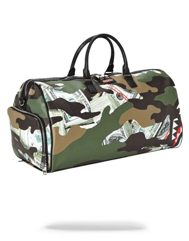 Sprayground Bag MONEY SHARK DUFFLE Camo Green | GNUCO9704