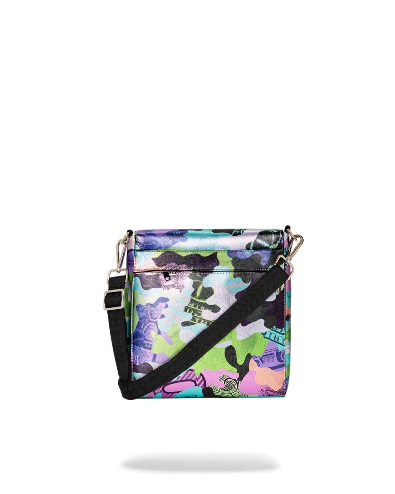 Sprayground Bag NEON MONEY MESSENGER Camo Silver | SYTHB7569