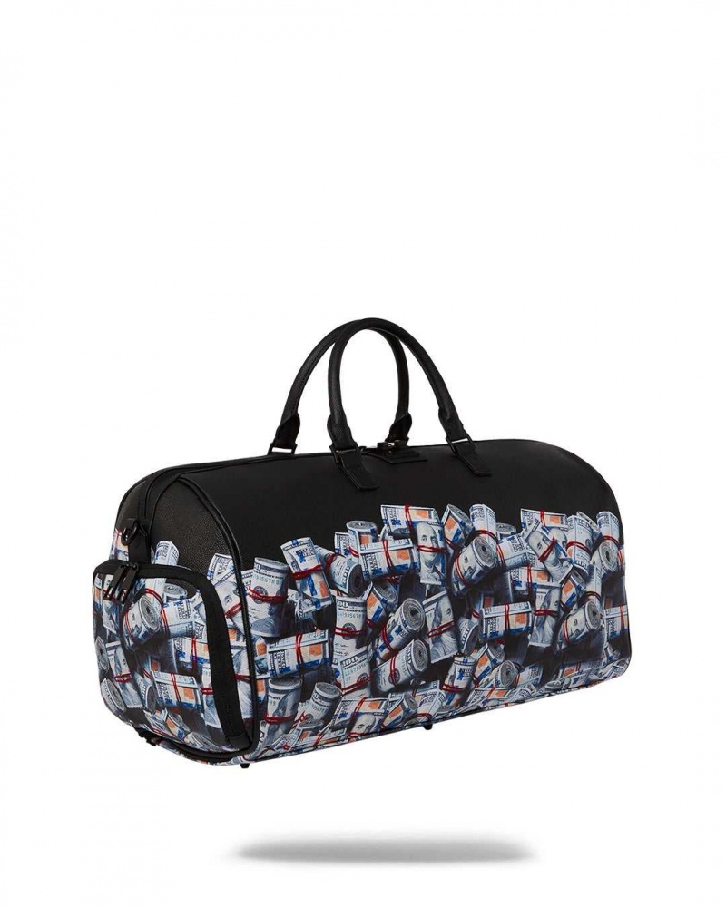 Sprayground Bag NEW MONEY STACKS DUFFLE Black | HINRE8174