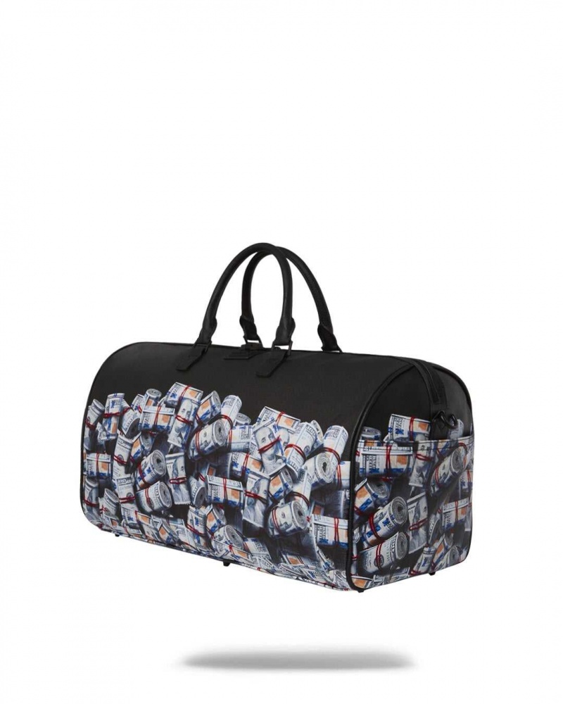 Sprayground Bag NEW MONEY STACKS DUFFLE Black | HINRE8174