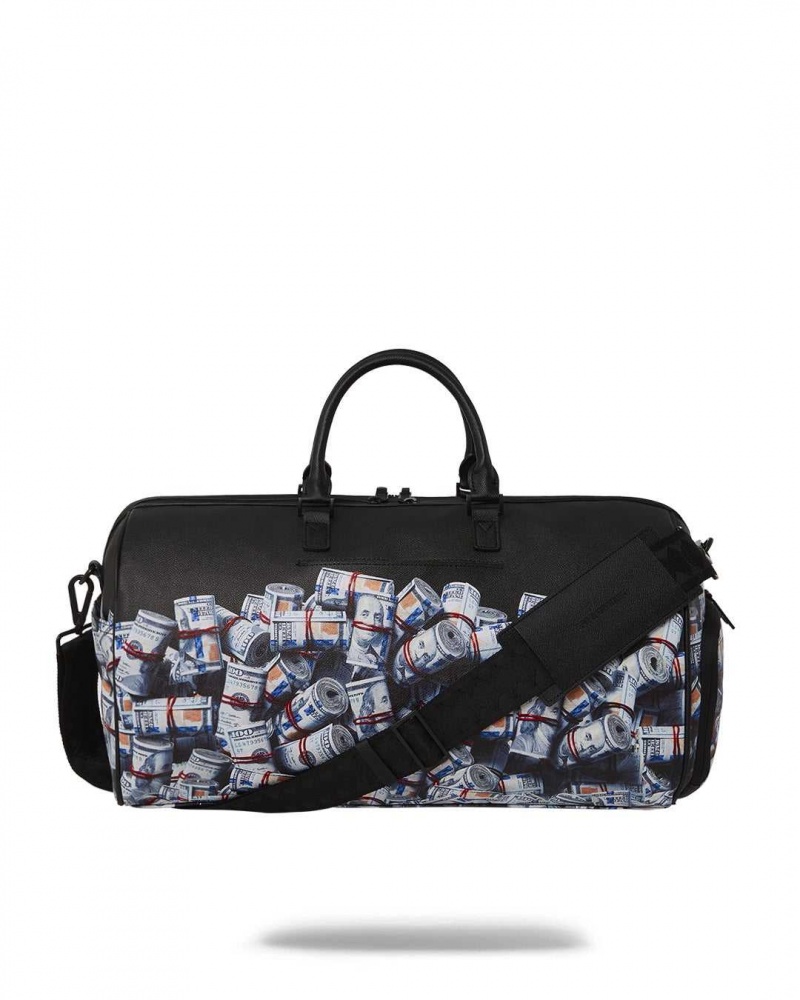 Sprayground Bag NEW MONEY STACKS DUFFLE Black | HINRE8174