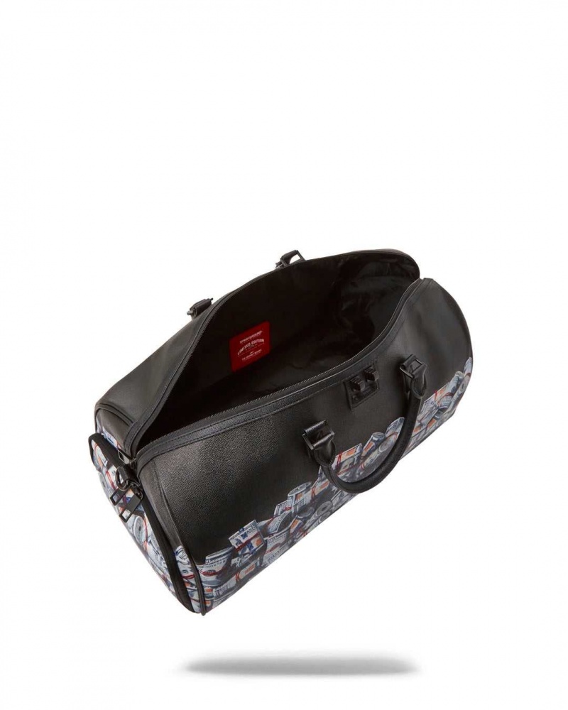 Sprayground Bag NEW MONEY STACKS DUFFLE Black | HINRE8174