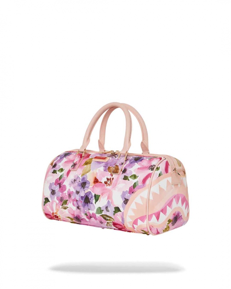 Sprayground Bag PAINTED FLORAL SHARK MINI DUFFLE Pink | ZGXQM0182