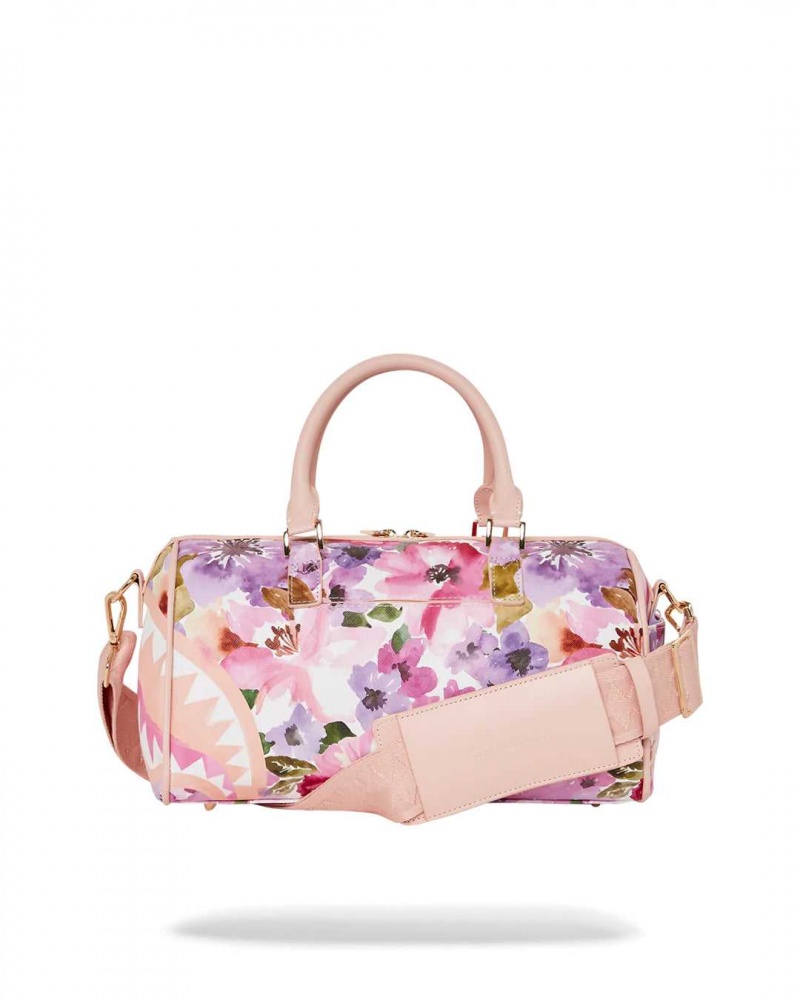 Sprayground Bag PAINTED FLORAL SHARK MINI DUFFLE Pink | ZGXQM0182