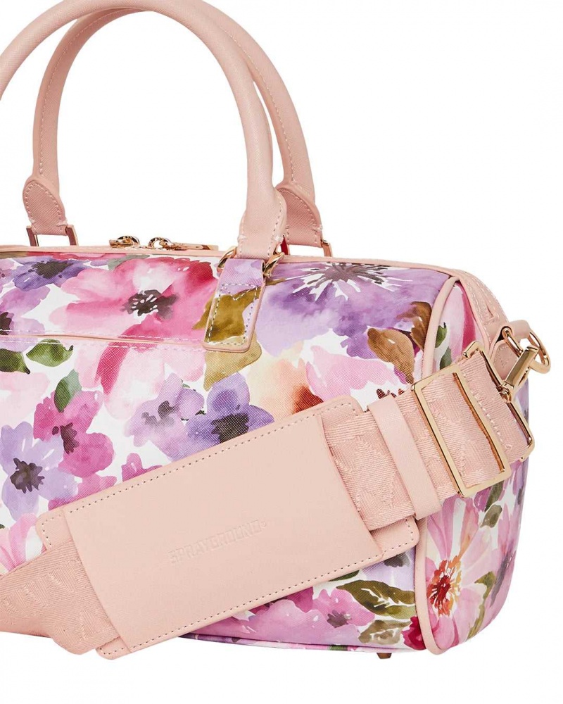 Sprayground Bag PAINTED FLORAL SHARK MINI DUFFLE Pink | ZGXQM0182