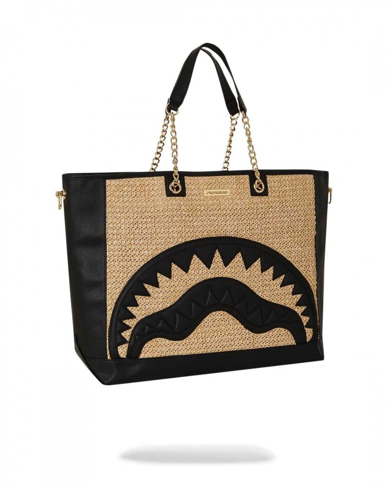 Sprayground Bag RAFFIA SHARK TOTE Beige | EJSLZ6852