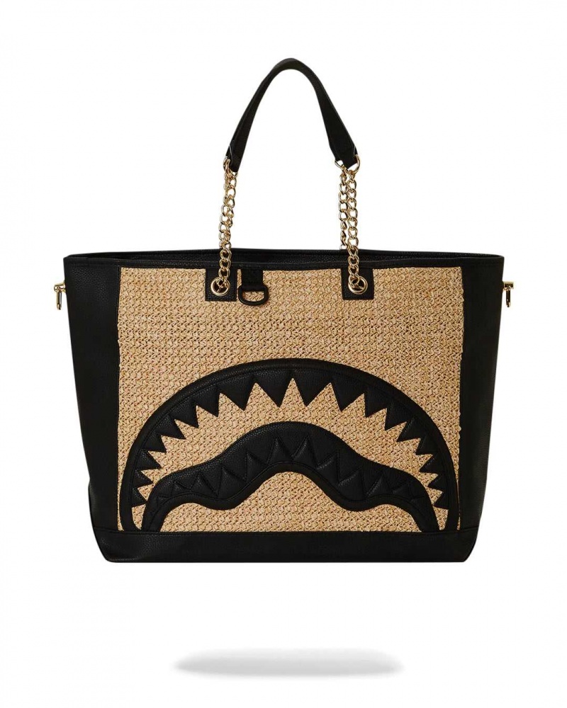 Sprayground Bag RAFFIA SHARK TOTE Beige | EJSLZ6852