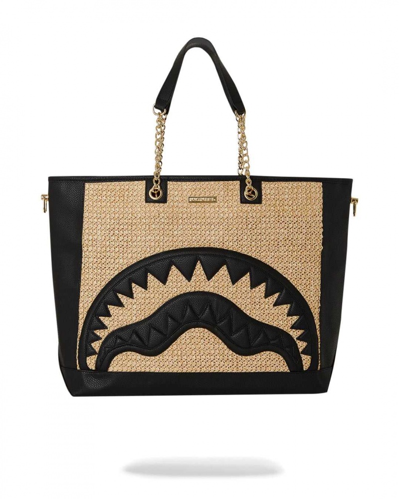 Sprayground Bag RAFFIA SHARK TOTE Beige | EJSLZ6852