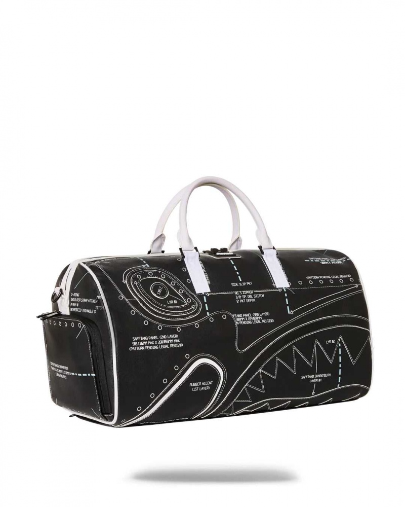 Sprayground Bag REVERSE TECHNICAL CUT AND SEW DUFFLE Black | ZQJHF6879