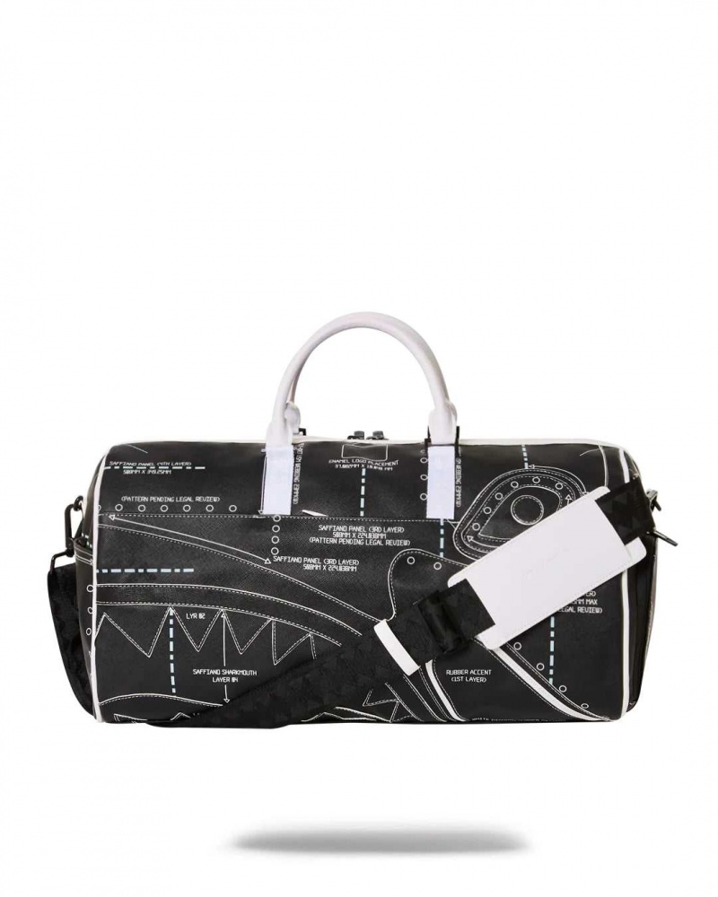 Sprayground Bag REVERSE TECHNICAL CUT AND SEW DUFFLE Black | ZQJHF6879