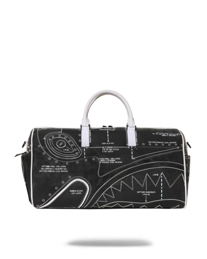 Sprayground Bag REVERSE TECHNICAL CUT AND SEW DUFFLE Black | ZQJHF6879