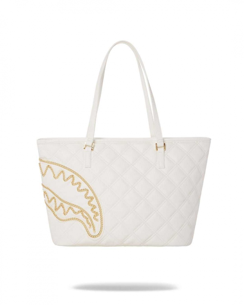 Sprayground Bag RIVIERA TOTE White Gold White | DUNCW2170