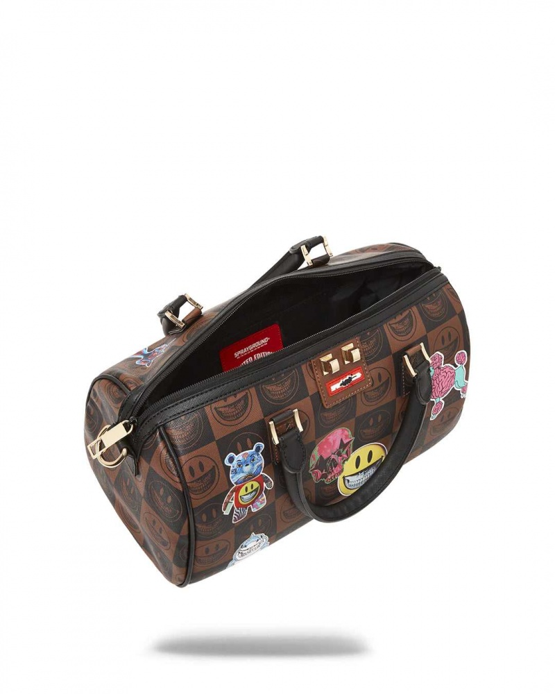 Sprayground Bag RON ENGLISH GLOBUL MOGUL MINI DUFFLE Brown | VHFYG6954