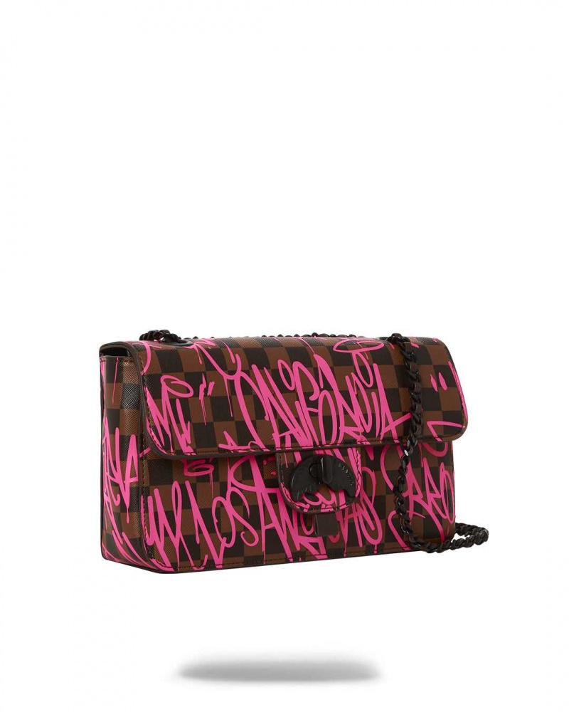 Sprayground Bag SHARKS IN NEW YORK CLUTCH BAG Fuchsia | CMTND5194