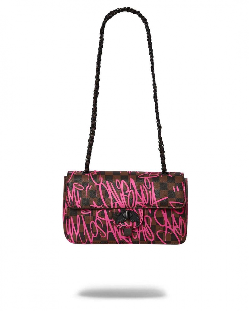 Sprayground Bag SHARKS IN NEW YORK CLUTCH BAG Fuchsia | CMTND5194