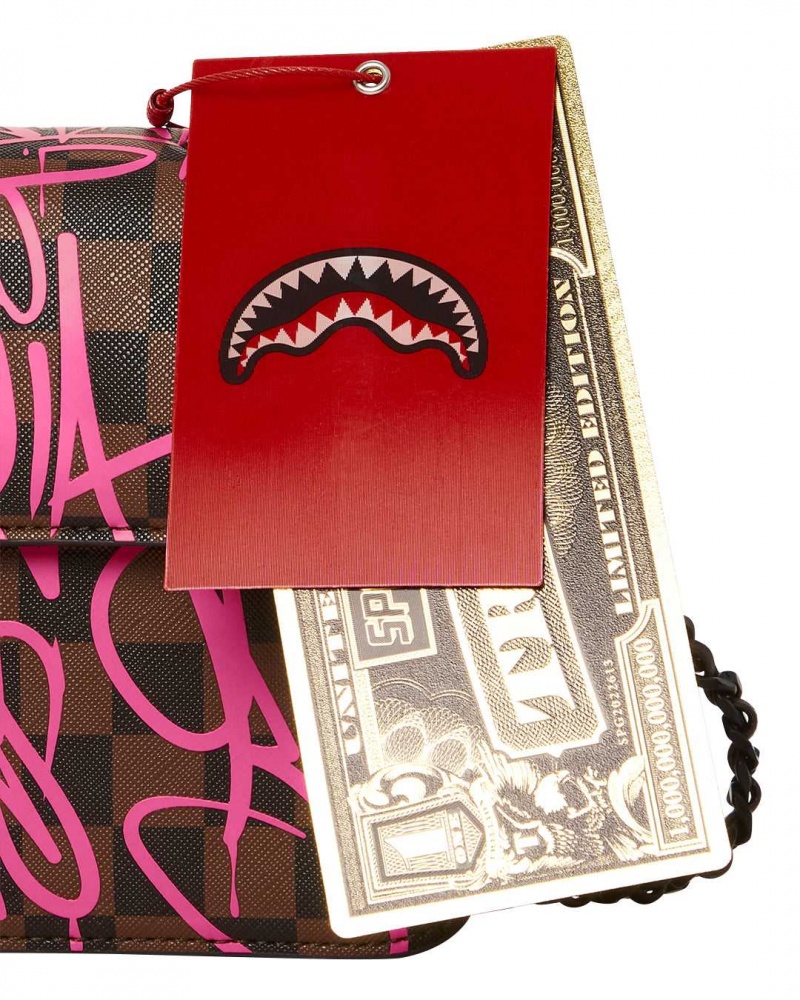 Sprayground Bag SHARKS IN NEW YORK CLUTCH BAG Fuchsia | CMTND5194