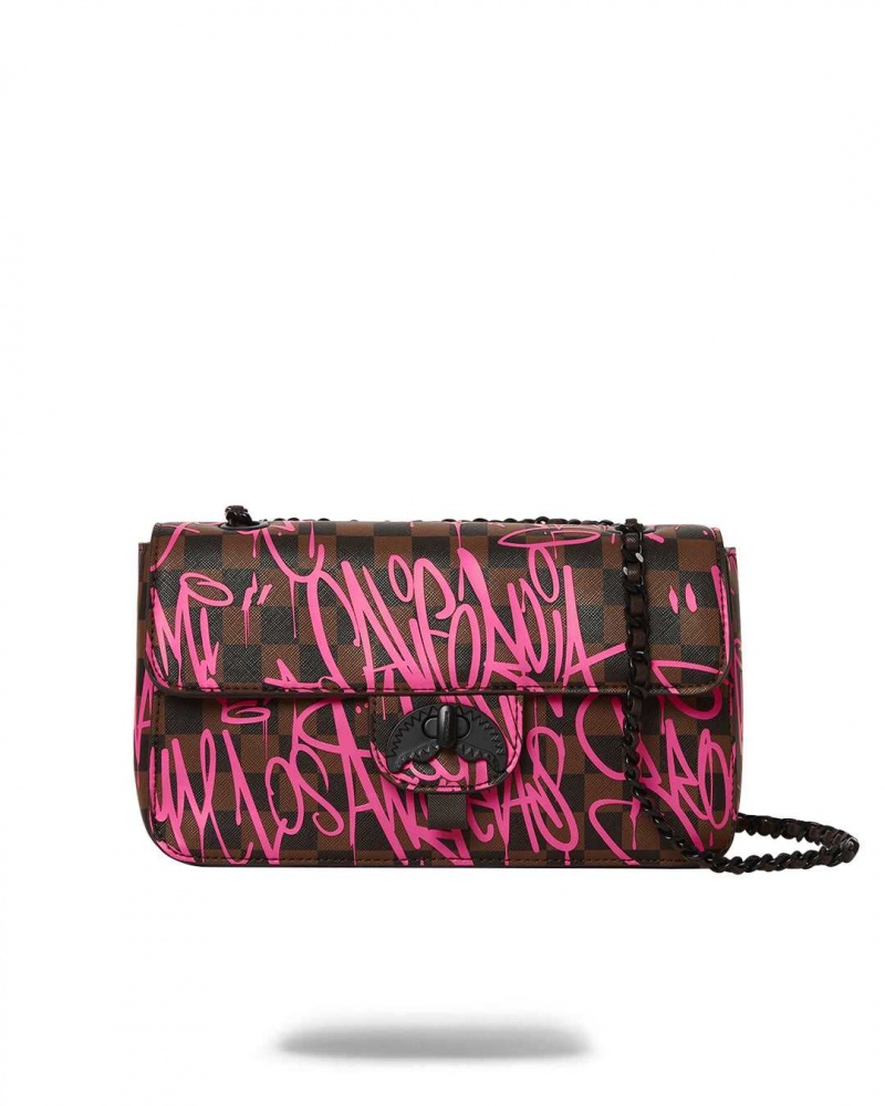 Sprayground Bag SHARKS IN NEW YORK CLUTCH BAG Fuchsia | CMTND5194