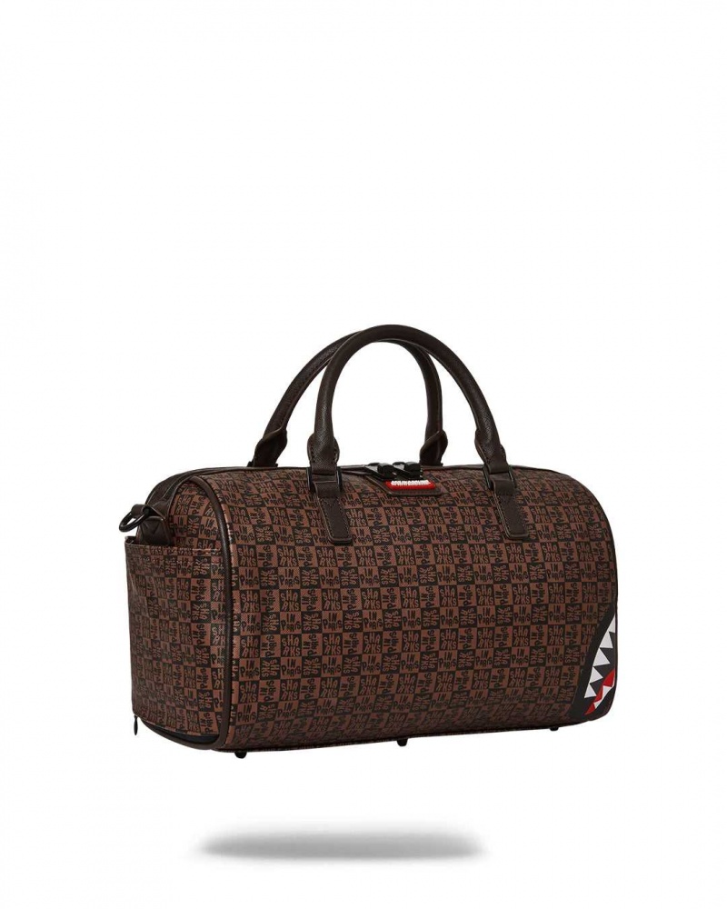 Sprayground Bag SHARKS IN PARIS CHECK MINI DUFFLE Brown | ATGKQ1905