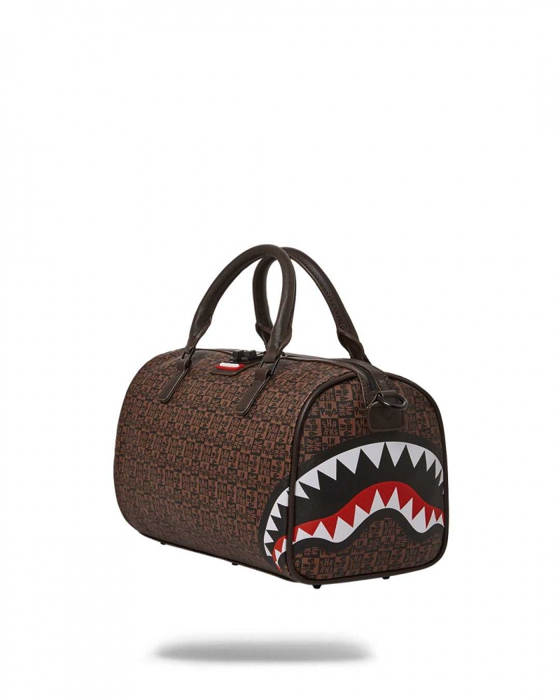 Sprayground Bag SHARKS IN PARIS CHECK MINI DUFFLE Brown | ATGKQ1905