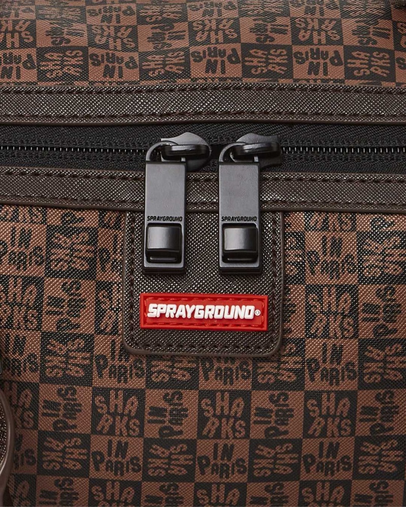 Sprayground Bag SHARKS IN PARIS CHECK MINI DUFFLE Brown | ATGKQ1905