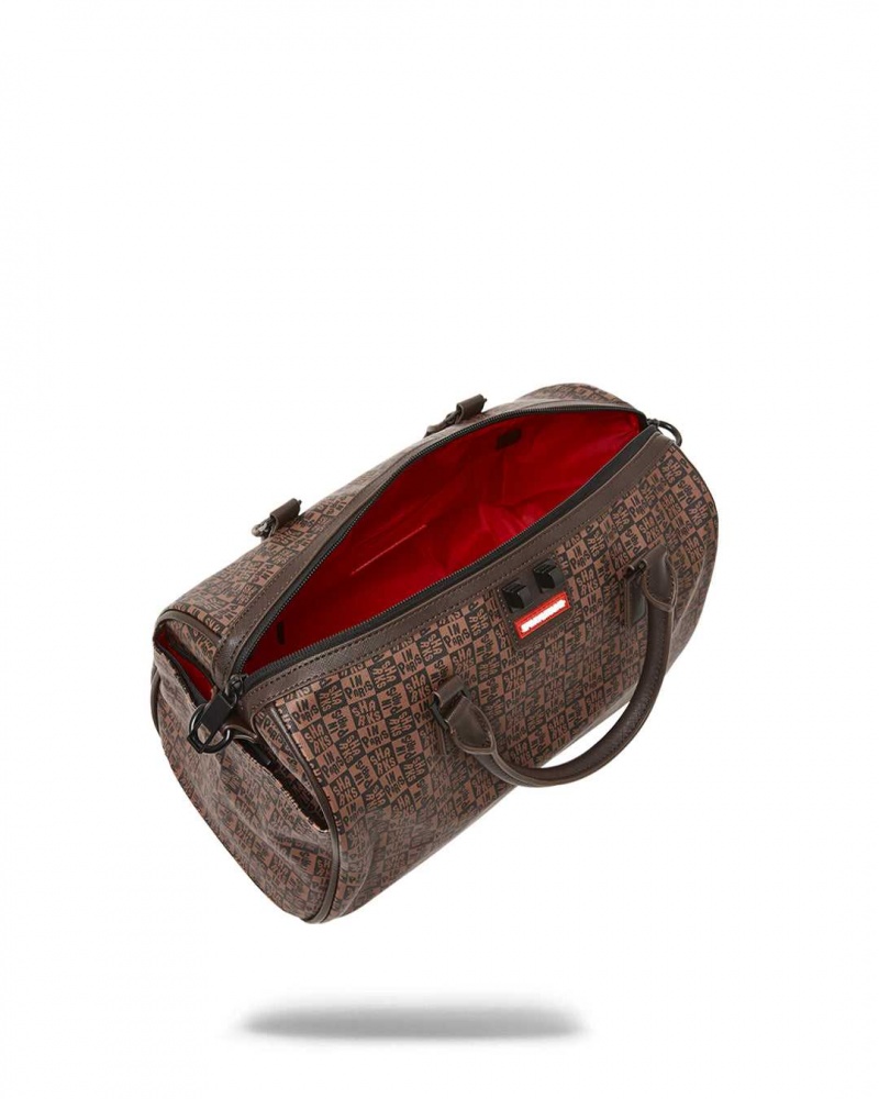 Sprayground Bag SHARKS IN PARIS CHECK MINI DUFFLE Brown | ATGKQ1905