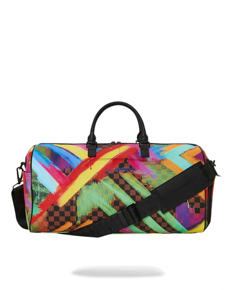 Sprayground Bag SHARKS IN PAINT LARGE DUFFLE Orange | INYCH4205