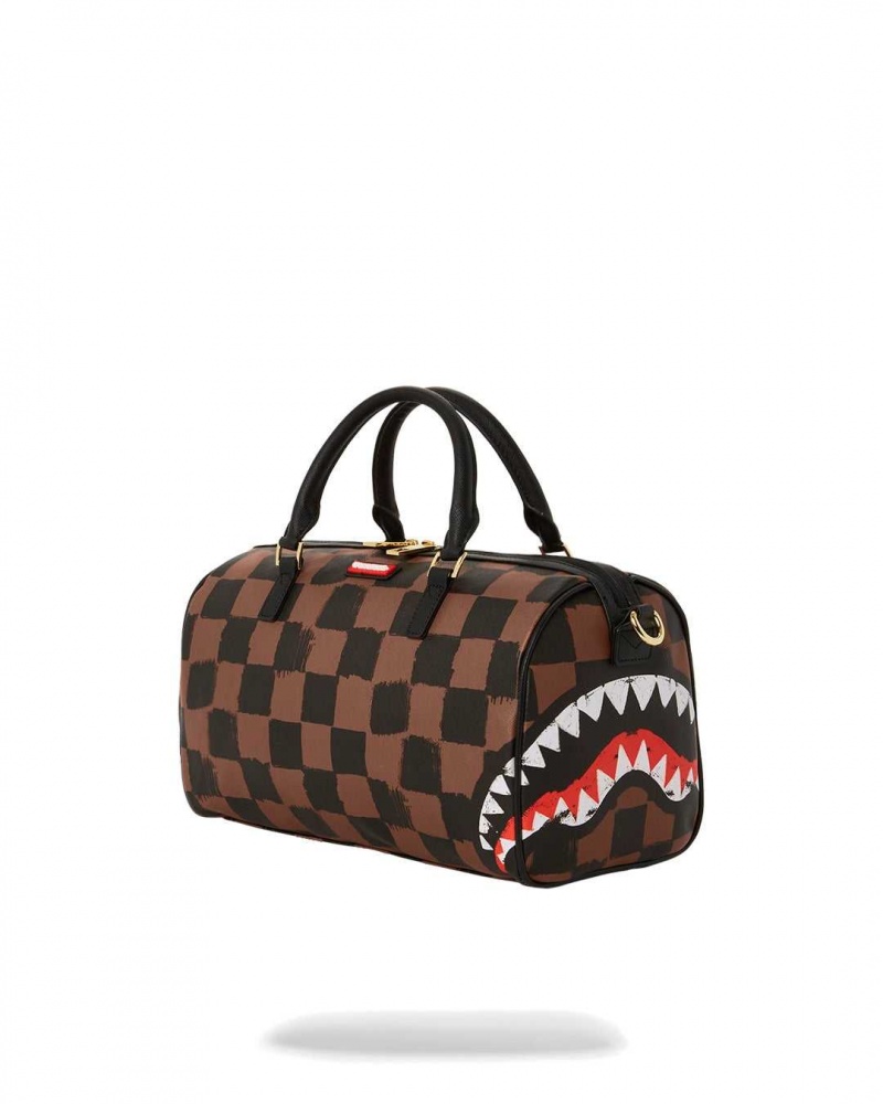 Sprayground Bag SHARKS IN PARIS PAINTED MINI DUFFLE Brown | WKSXH2815