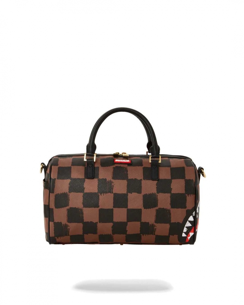 Sprayground Bag SHARKS IN PARIS PAINTED MINI DUFFLE Brown | WKSXH2815