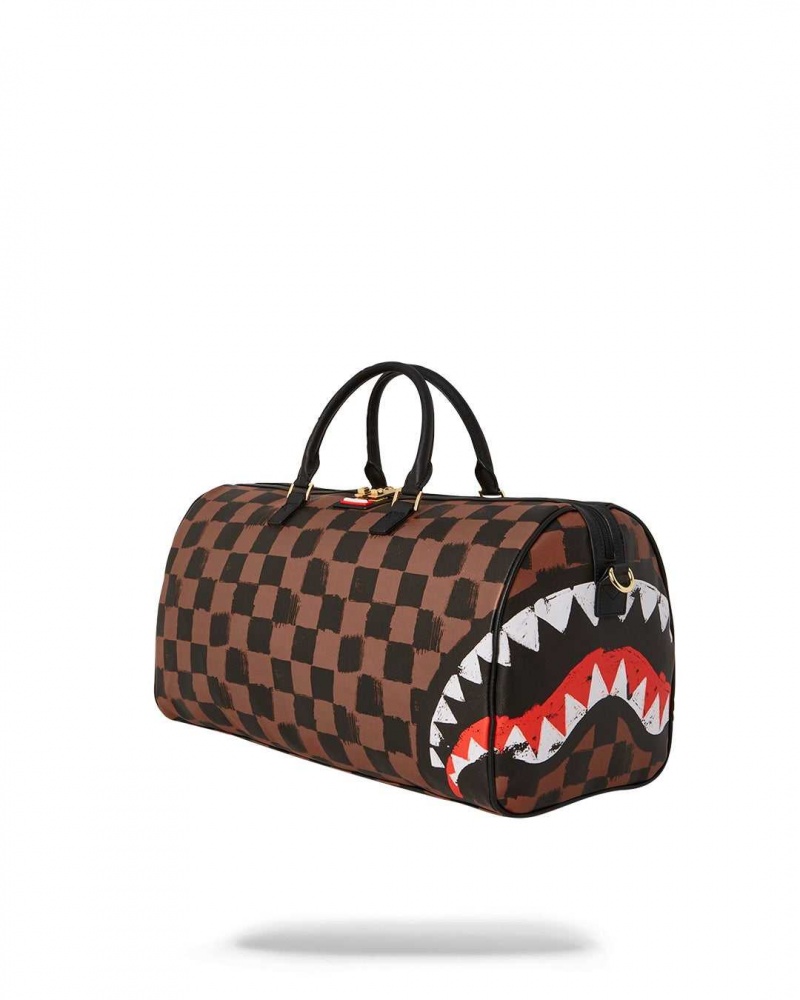 Sprayground Bag SHARKS IN PARIS PAINTED DUFFLE Brown | DJFAE7940