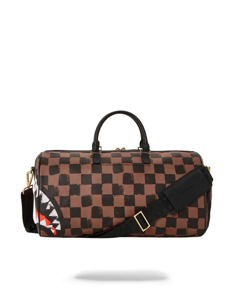 Sprayground Bag SHARKS IN PARIS PAINTED DUFFLE Brown | DJFAE7940