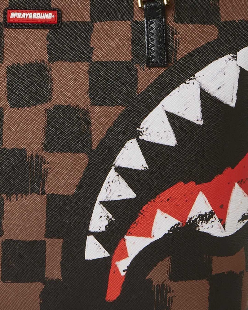 Sprayground Bag SHARKS IN PARIS PAINTED TOTE BAG Brown | KZECH3942