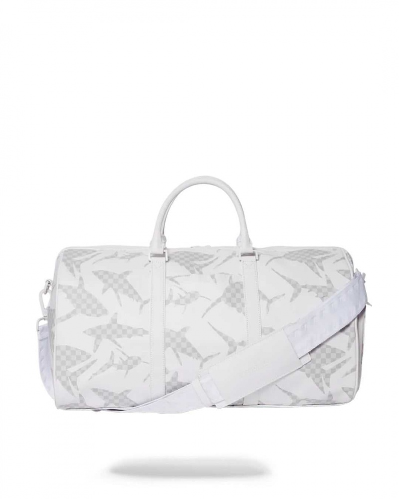 Sprayground Bag SHARK PATTERN DUFFLE White White | UCMQX3086