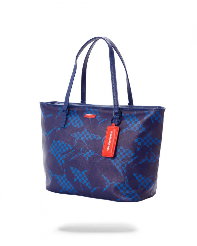 Sprayground Bag SHARK PATTERN TOTE Camo Blue Blue | BLNTY3415