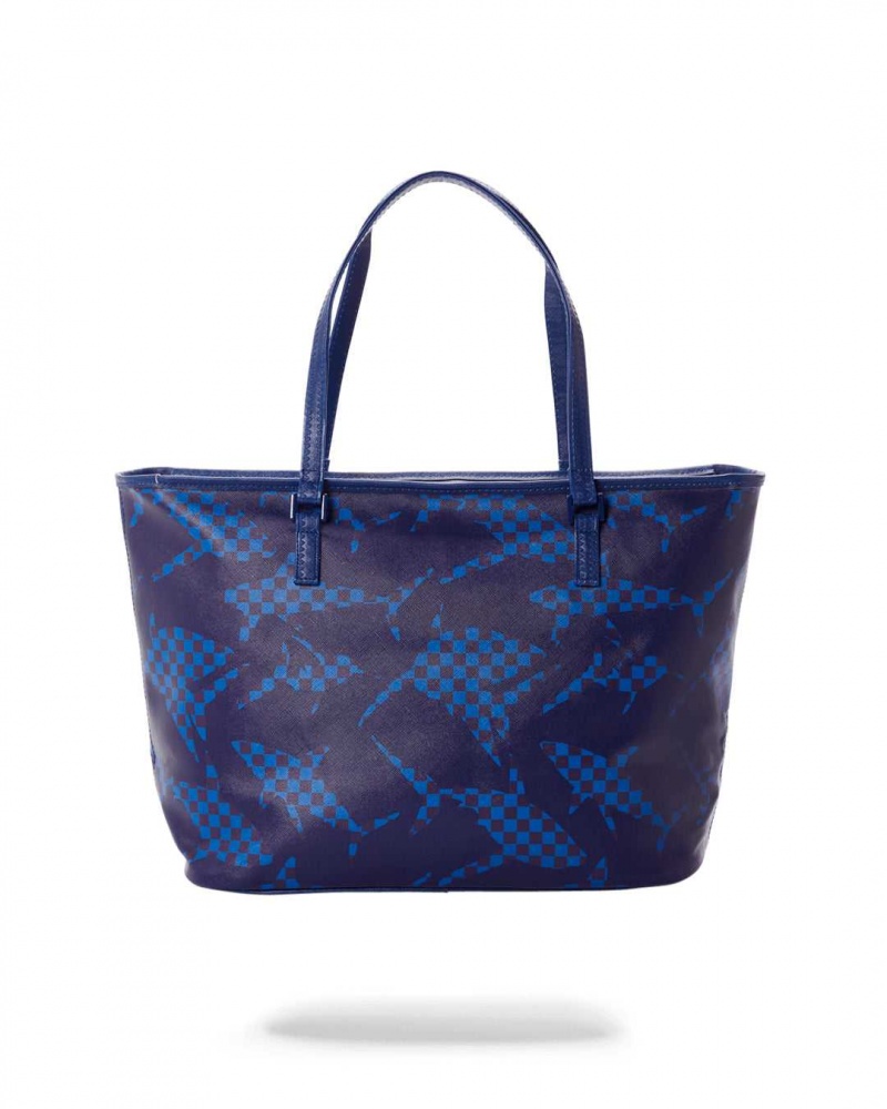 Sprayground Bag SHARK PATTERN TOTE Camo Blue Blue | BLNTY3415