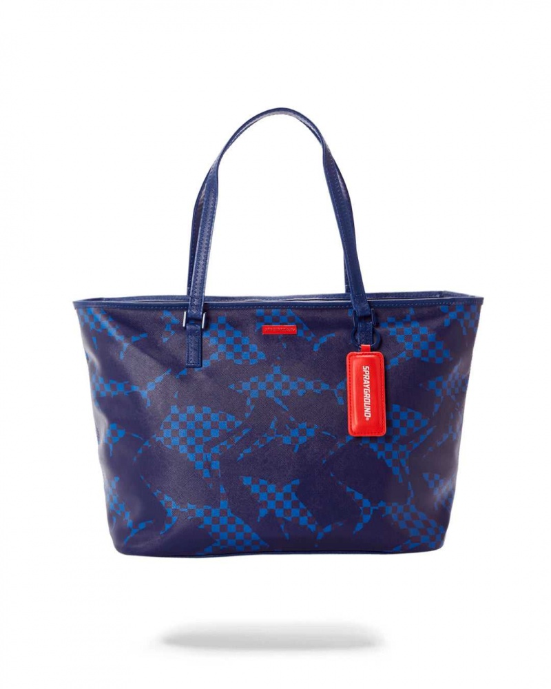 Sprayground Bag SHARK PATTERN TOTE Camo Blue Blue | BLNTY3415